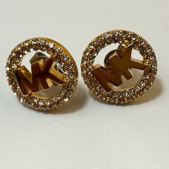 Michael Kors Gold Crystal Embellished Earrings - Picture 3 of 9
